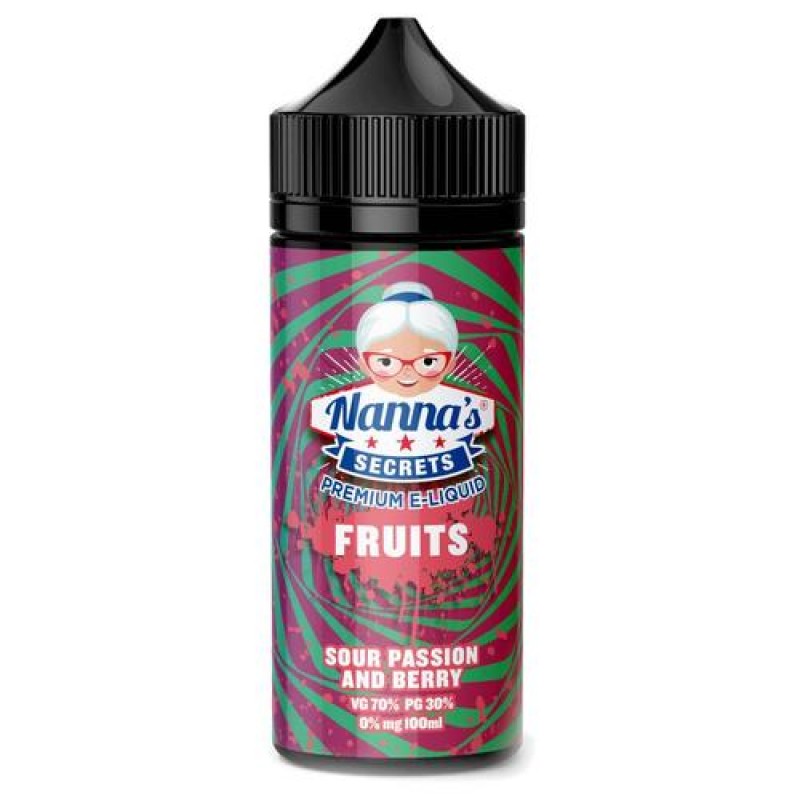 Sour Passion & Berry 100ml E-Liquid By Nannas Secrets Fruits | BUY 2 GET 1 FREE