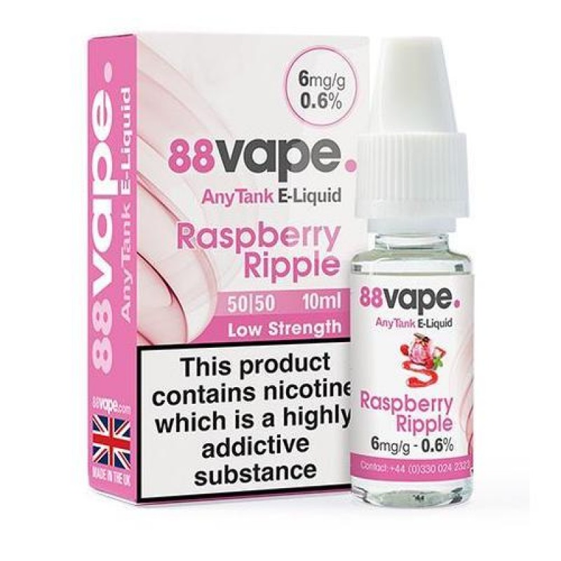 88 Vape - Rasberry Ripple E-liquid 10ml