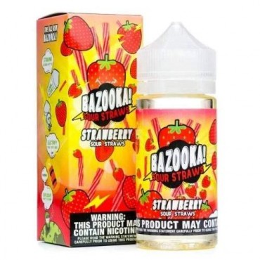 Strawberry Sour Straws by Bazooka 100ml