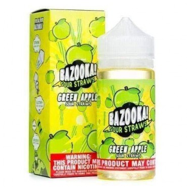 Green Sour Apple Straws by Bazooka 100ml