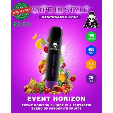 Event Horizon By Area 51 Disposable Stik Pod Device | 400 Puffs 20MG
